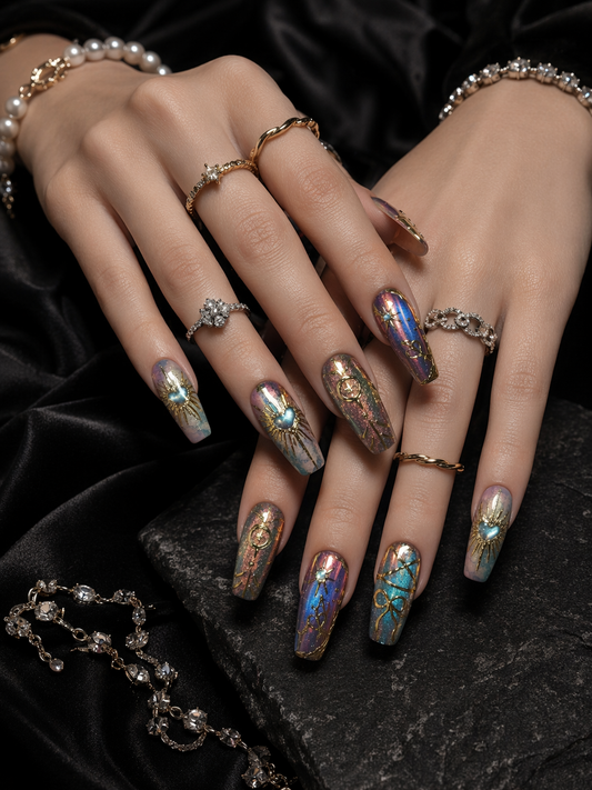 Celestial Aurora Gilded | LUMlix Haute Nail