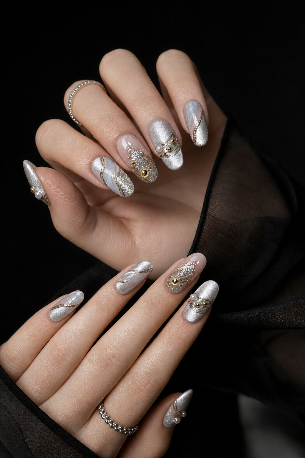 Seraphina’s Silver Ascension | LUMlix Haute Nail