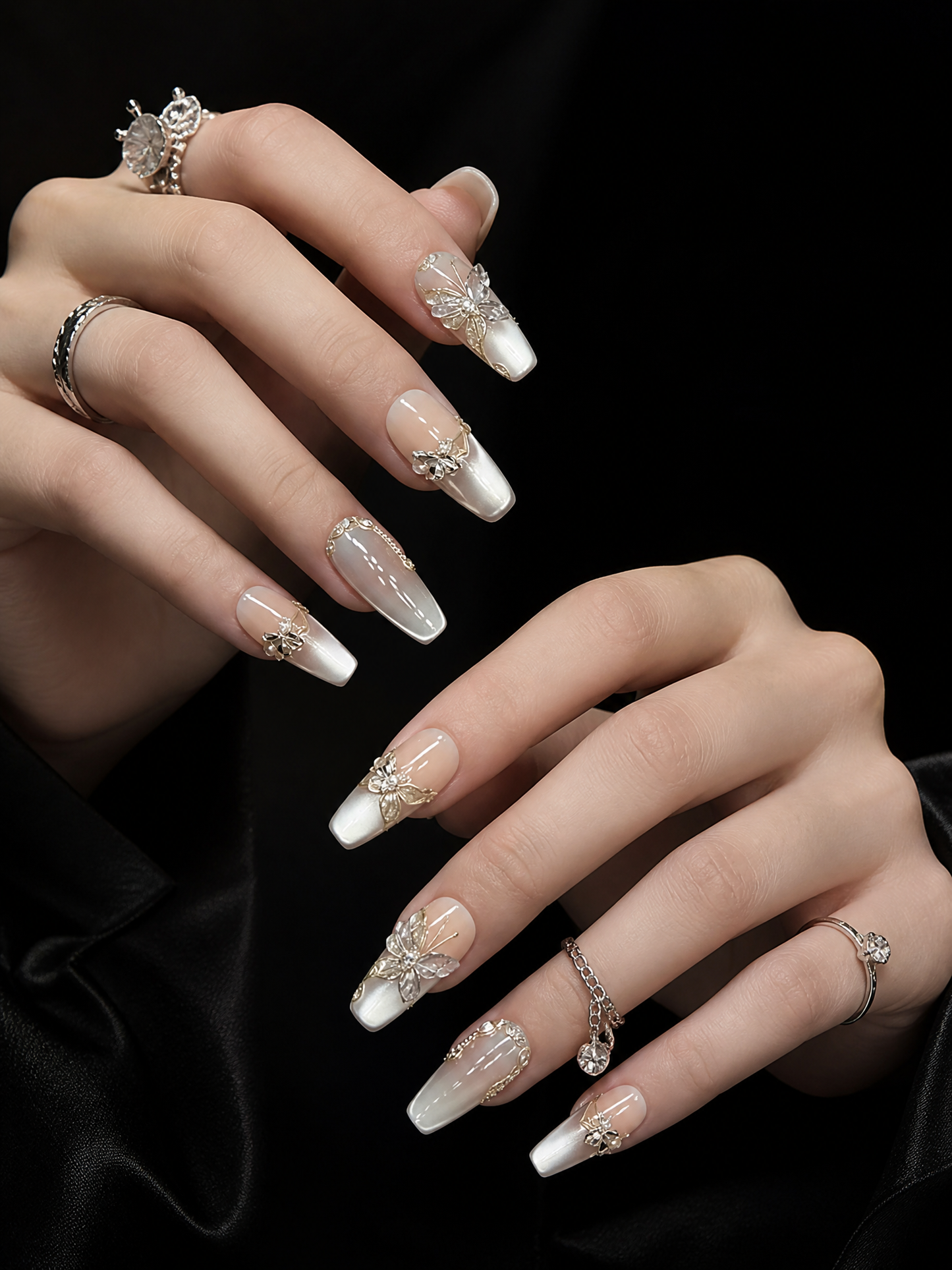 Morpho's Gilded Metamorphosis | LUMlix Haute Nail