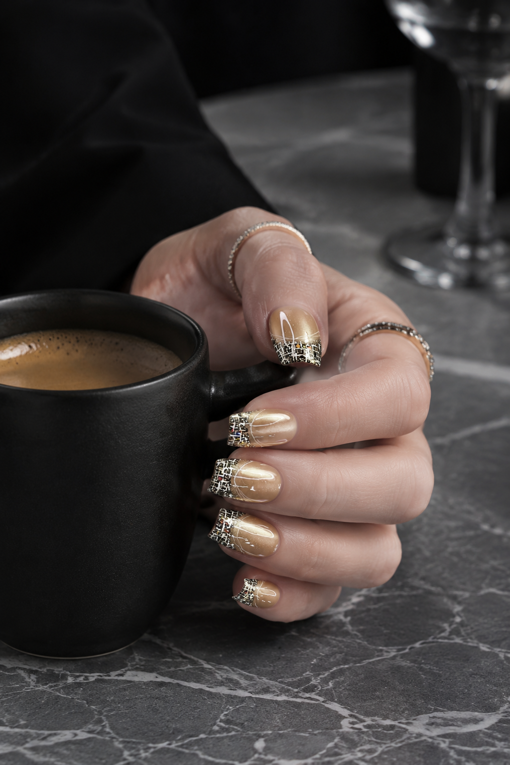 Golden Hour Mosaic | LUMlix Haute Nail