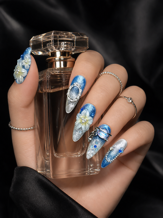 Azure Frost Bloom | LUMlix Haute Nail