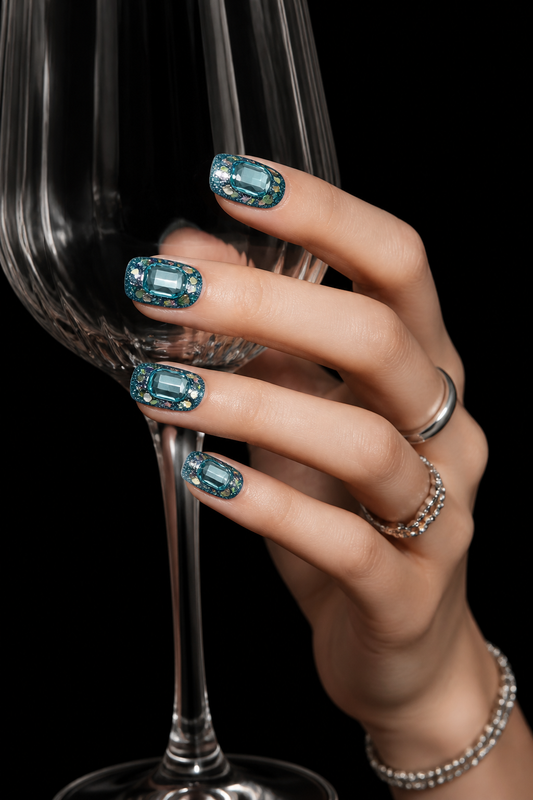 Deep‑Sea Aquamarine Shard | LUMlix Haute Nail