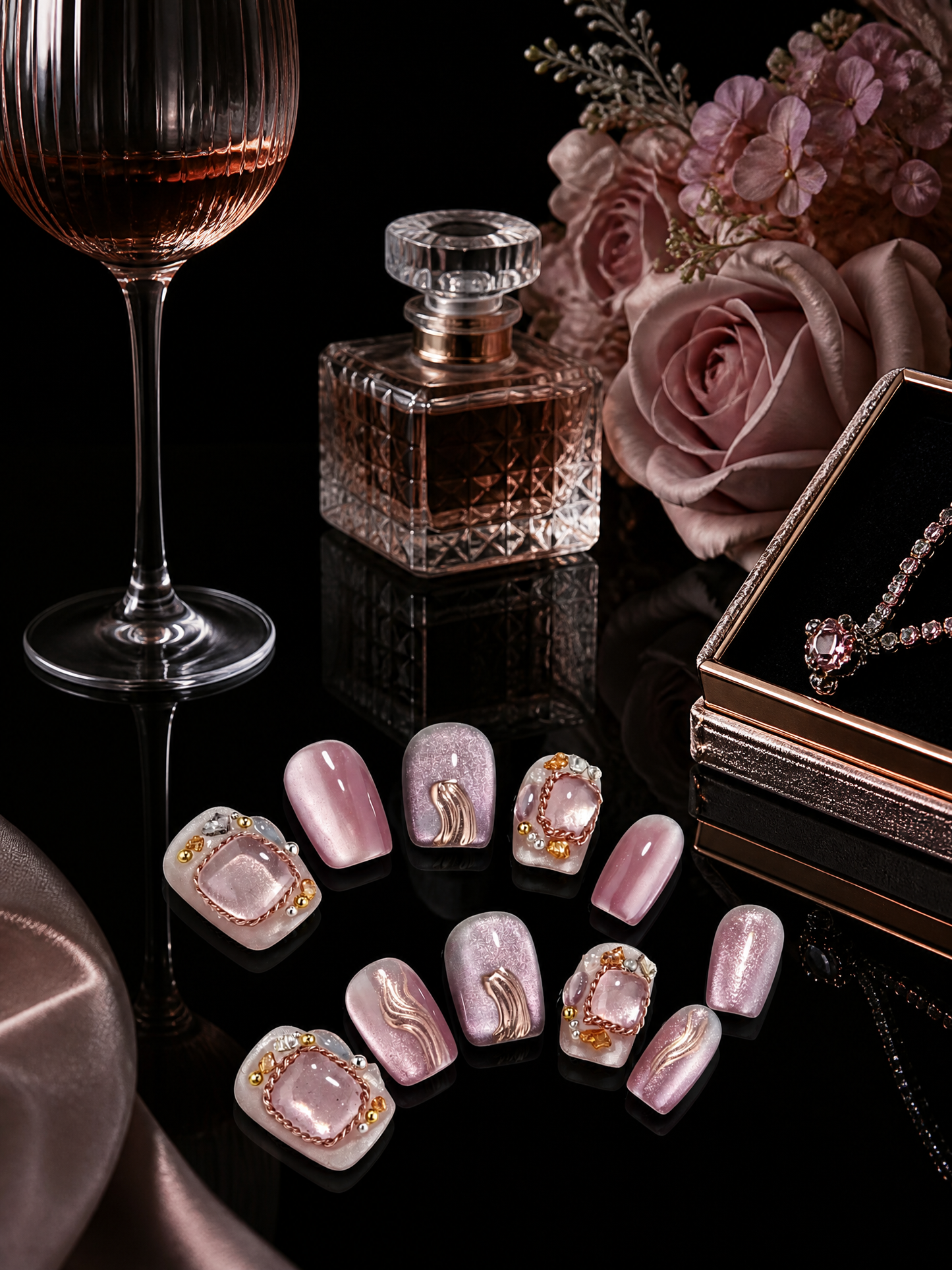 Aphrodite's Roseate Embrace | LUMlix Haute Nail