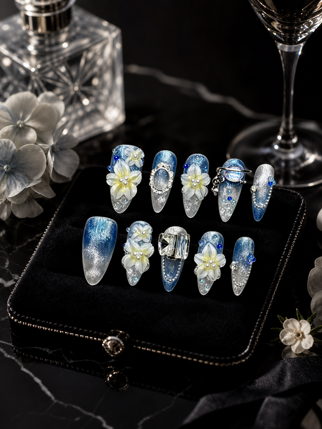 Azure Frost Bloom | LUMlix Haute Nail