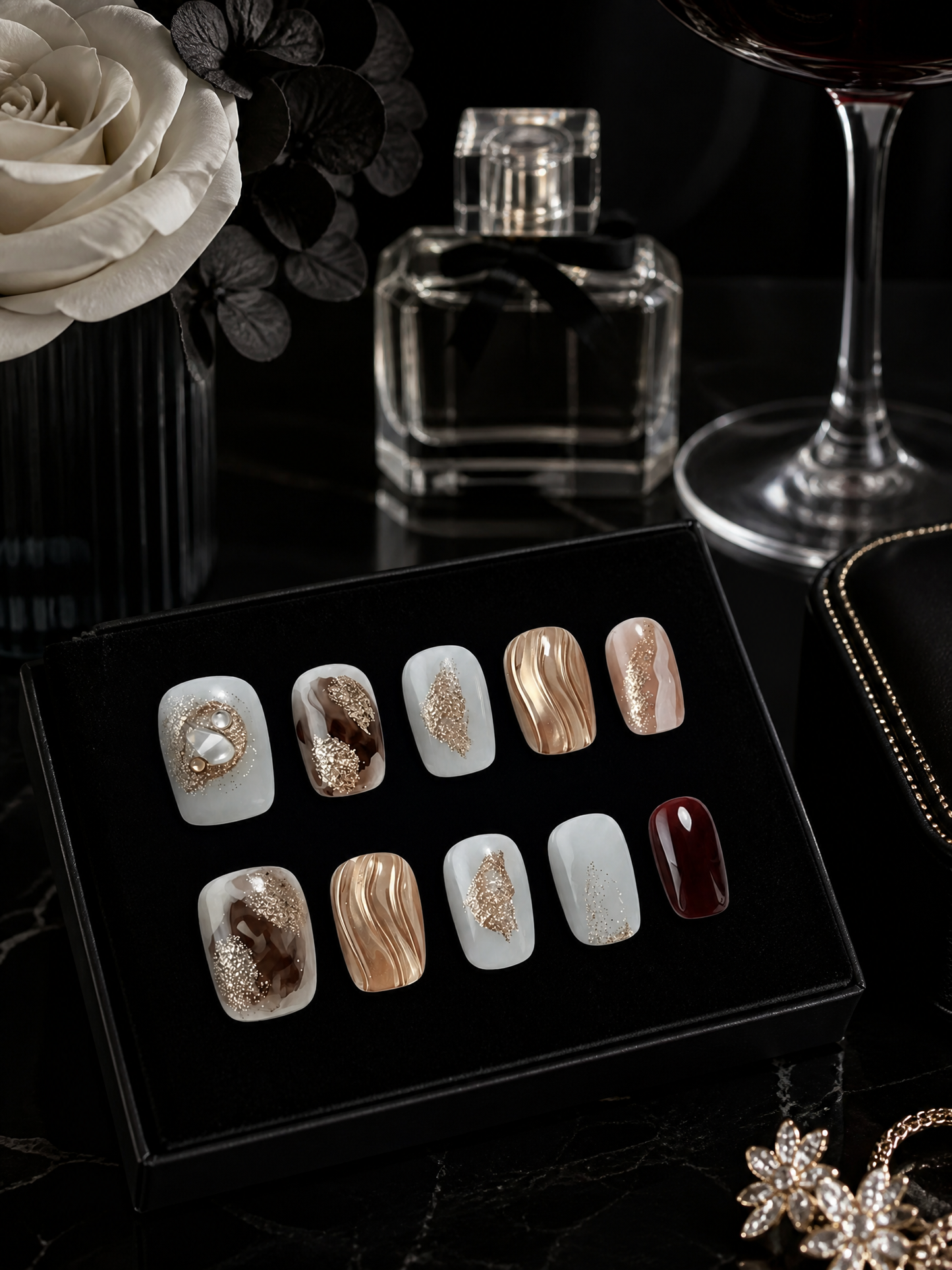 Amber Gilded Waves | LUMlix Haute Nail
