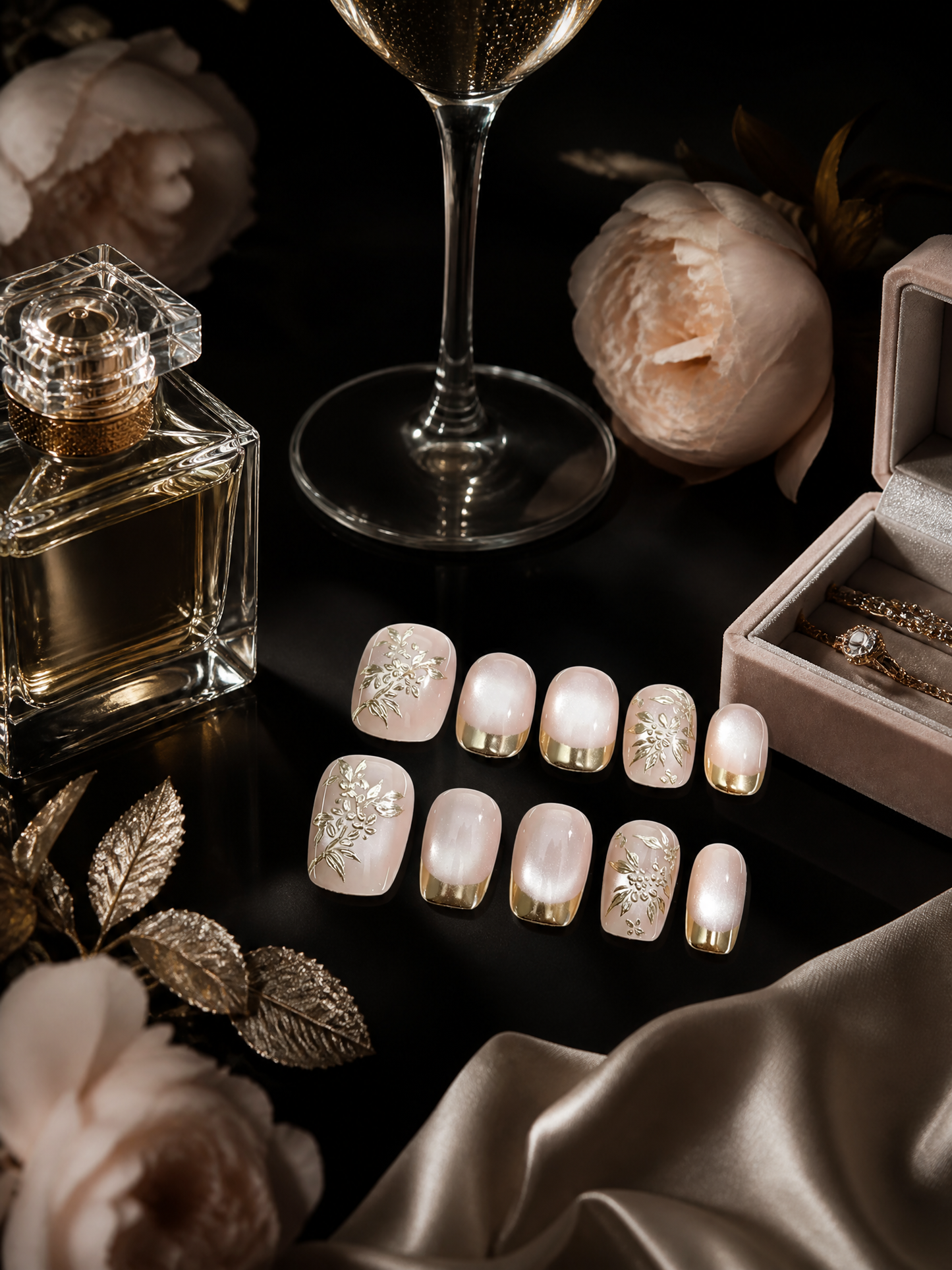 Gilded Jade Bloom | LUMlix Haute Nail