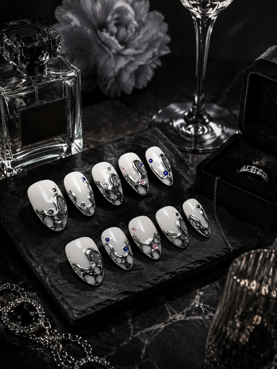 Liquid Chrome Phantom | LUMlix Haute Nail