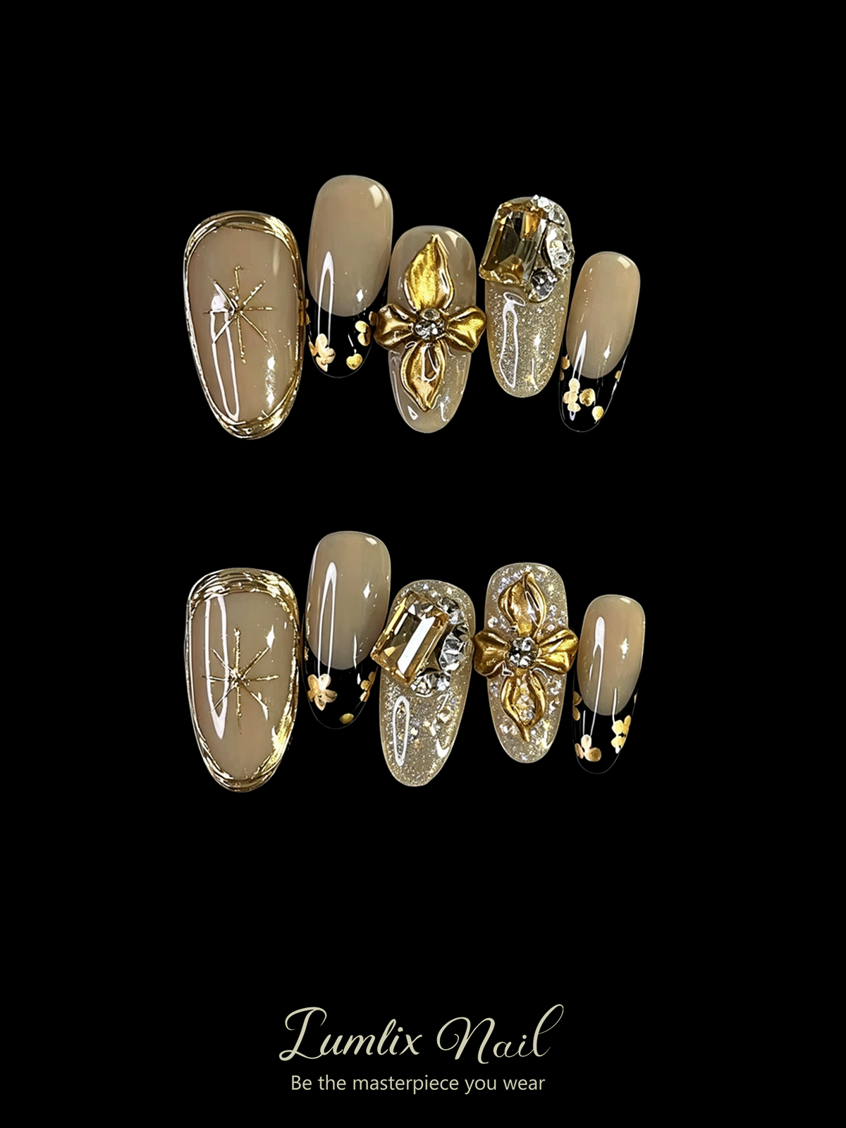 Éclat d'Or Éternel | LUMlix Haute Nail