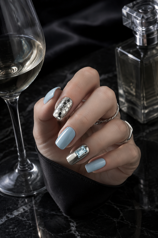 Azure Elegance | LUMlix Haute Nail