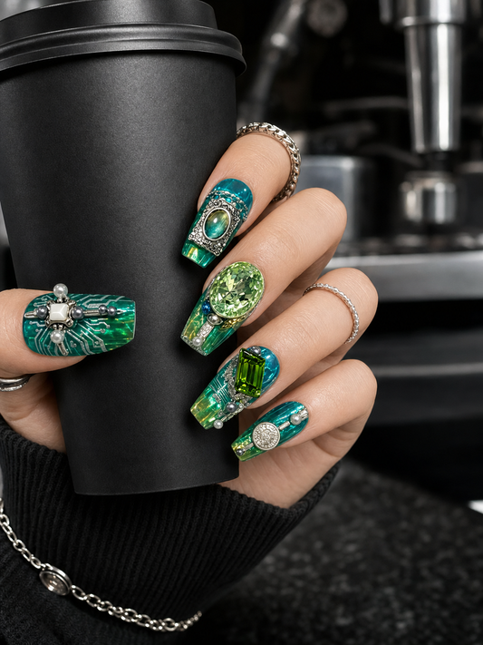 Verdant Circuitry Sovereign | LUMlix Haute Nail