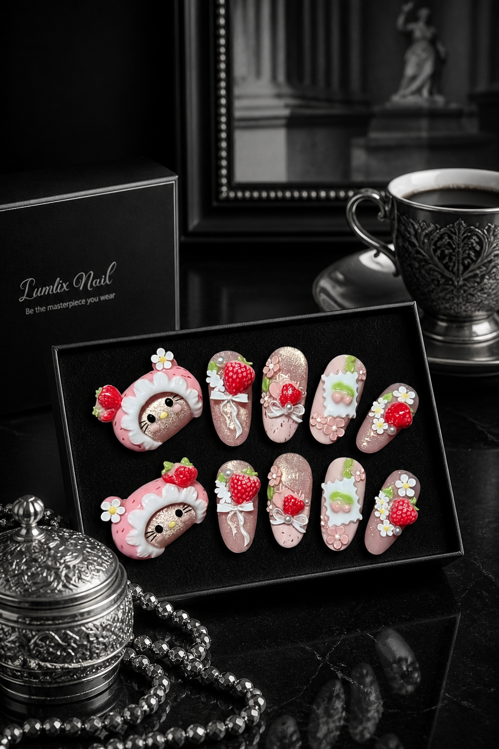 Strawberry Cream Couture | LUMlix Haute Nail