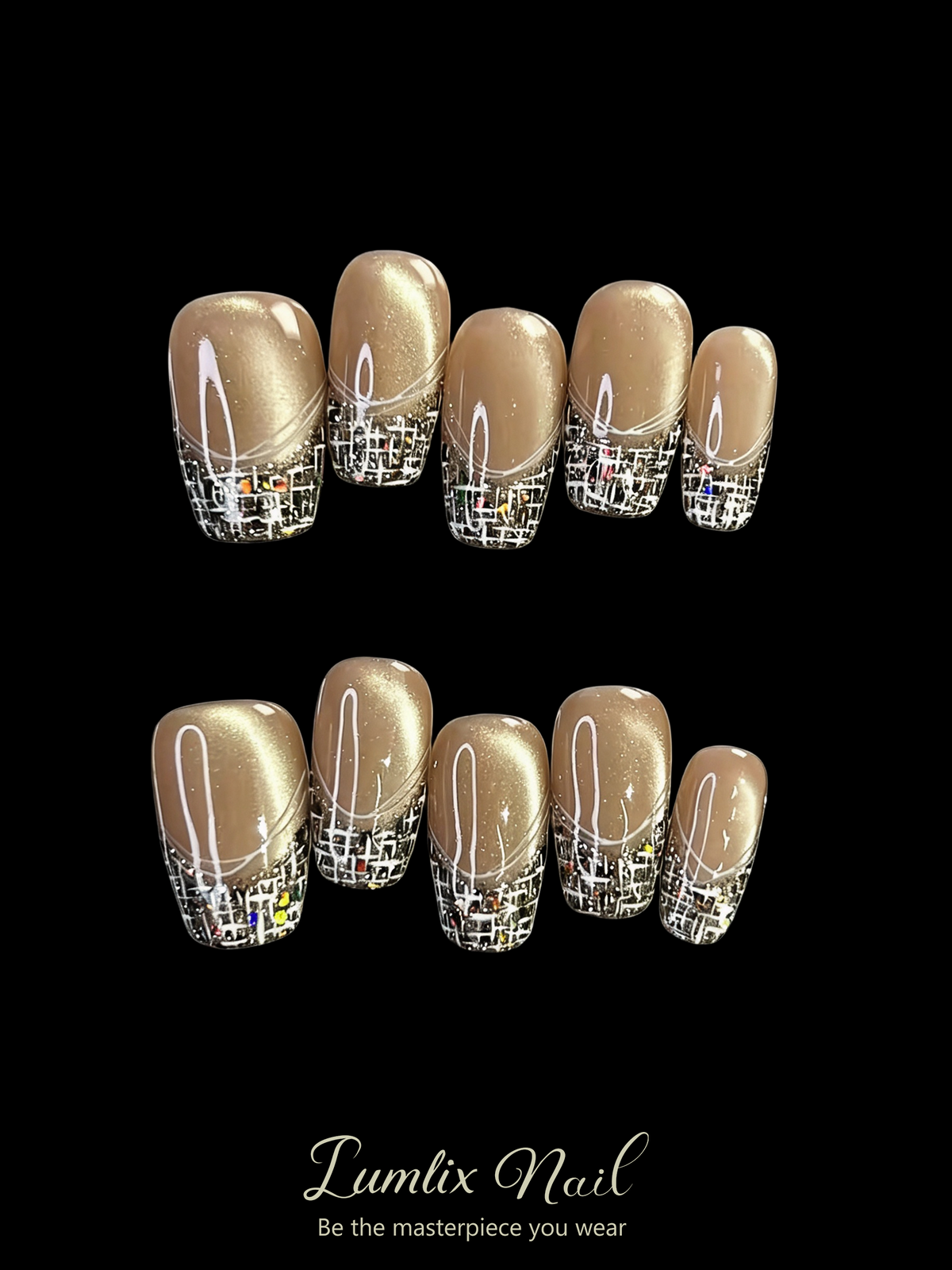 Golden Hour Mosaic | LUMlix Haute Nail