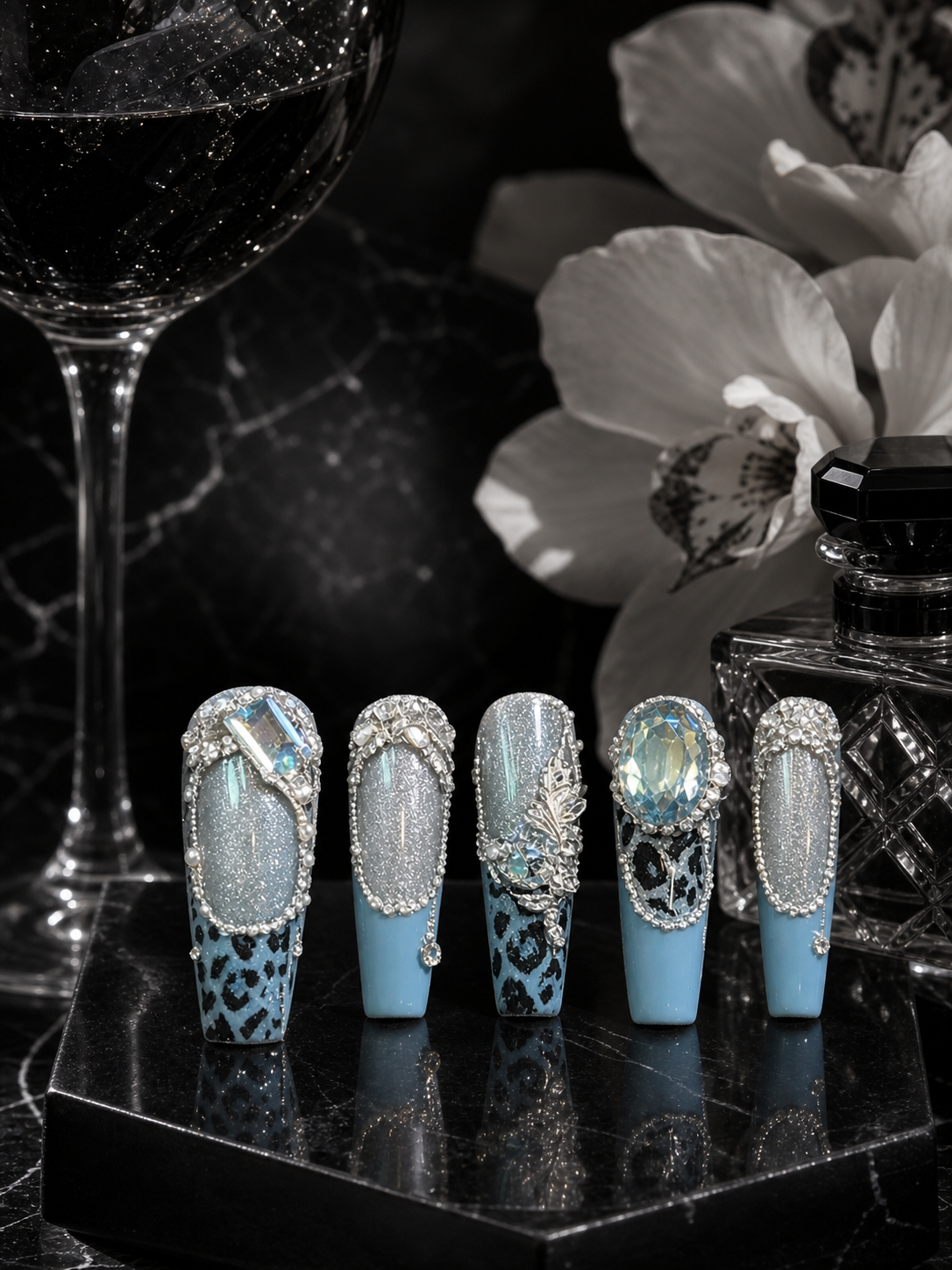 Azure Noir Opulence | LUMlix Haute Nail