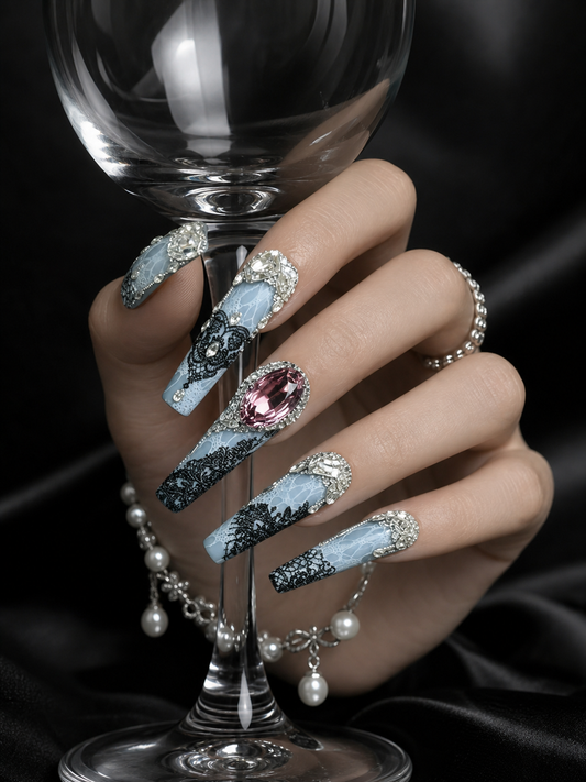 Midnight Lace Reverie | LUMlix Haute Nail