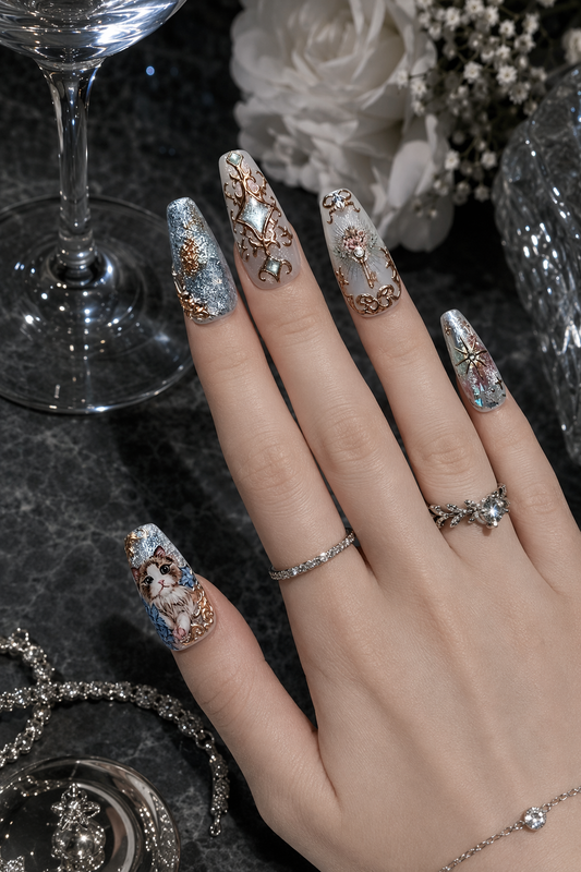 Celestial Feline Reverie | LUMlix Haute Nail