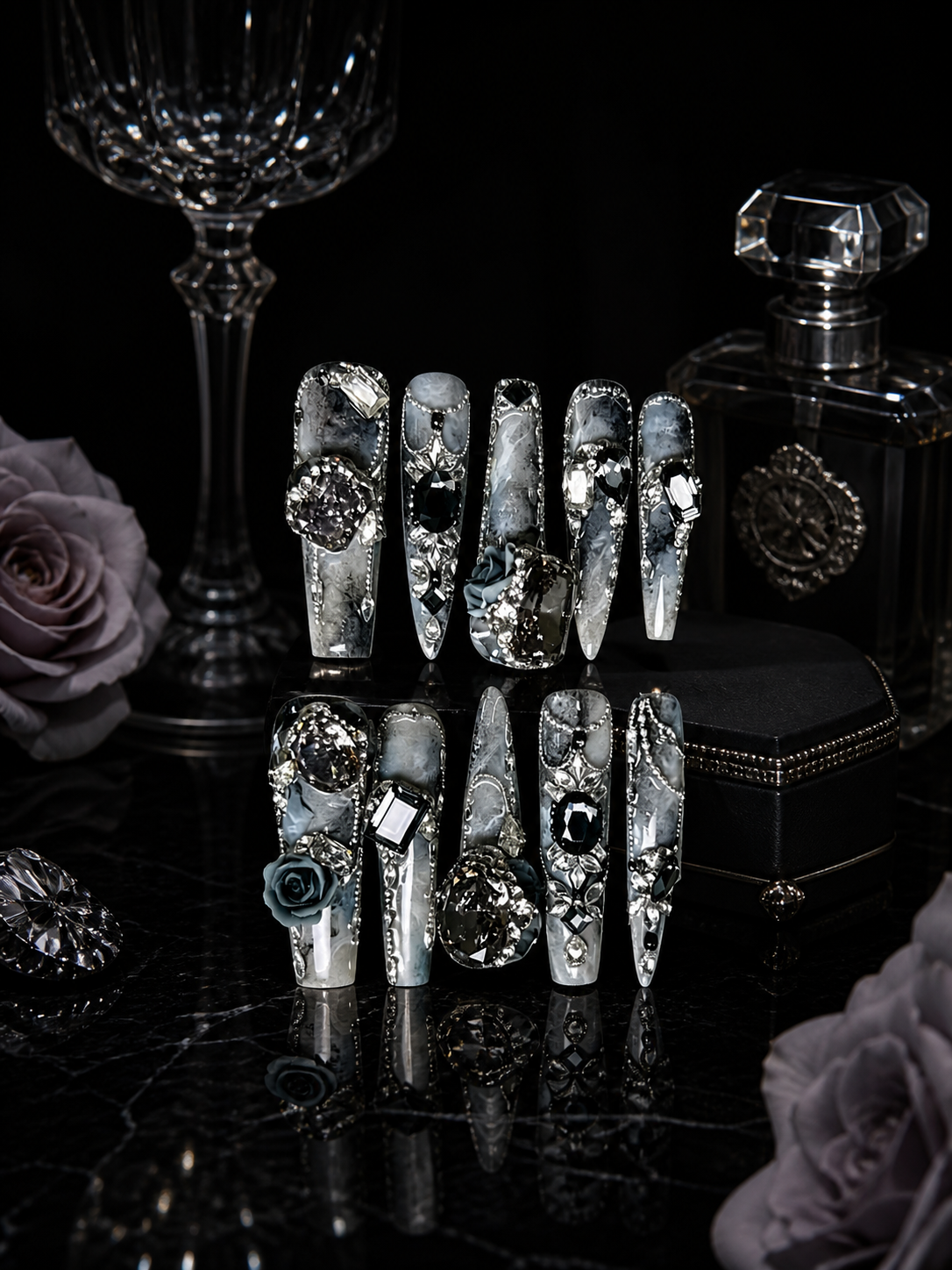 Obsidian Mist & Sterling Frost | LUMlix Haute Nail