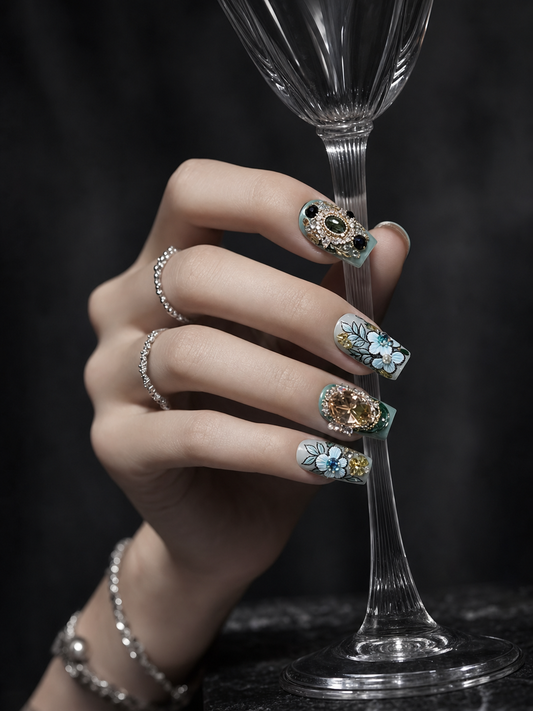 Jade & Sapphire Reverie | LUMlix Haute Nail
