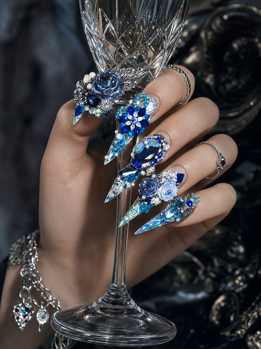 Midnight Frost's Frozen Rose | LUMlix Haute Nail