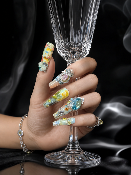 Impressionist Garden's Golden Hour | LUMlix Haute Nail