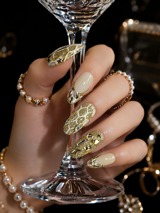 Gilded Serpent Mosaic | LUMlix Haute Nail