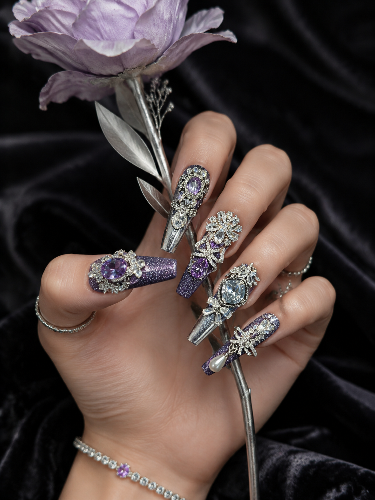 Violet Stardust Sovereign | LUMlix Haute Nail