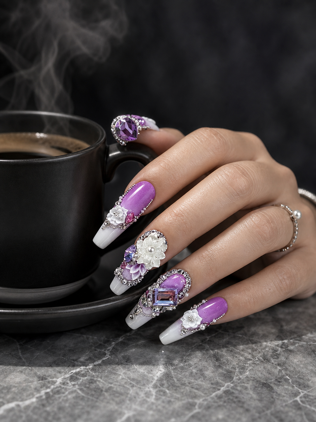 Amethyst Stardust Reverie | LUMlix Haute Nail