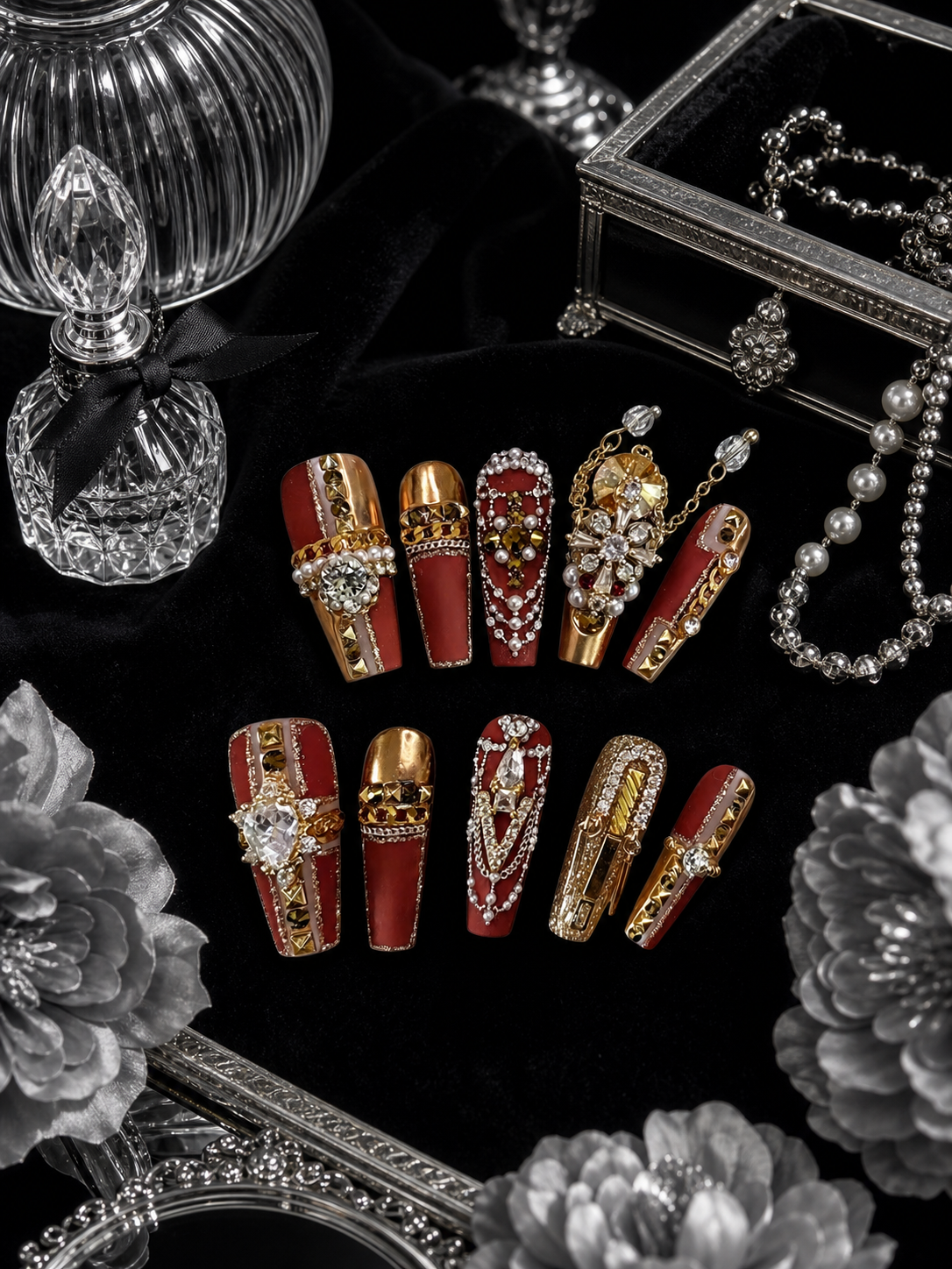 Crimson Regal Opulence | LUMlix Haute Nail