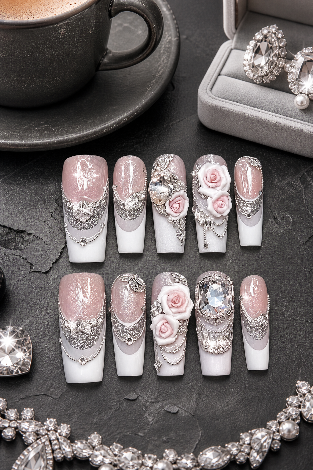Velvet Rose & Sterling Frost | LUMlix Haute Nail