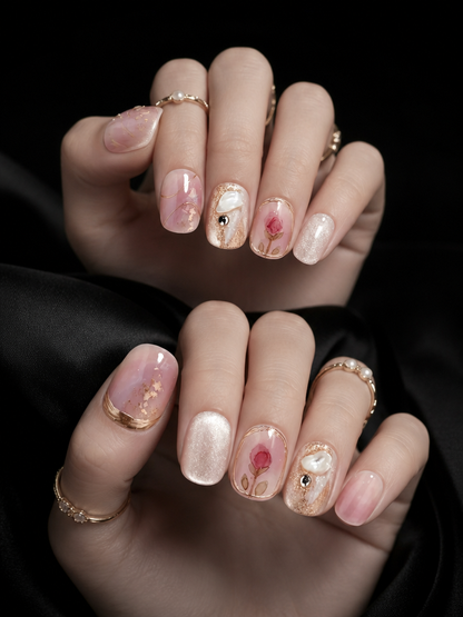 Aphrodite’s Gilded Rose | LUMlix Haute Nail