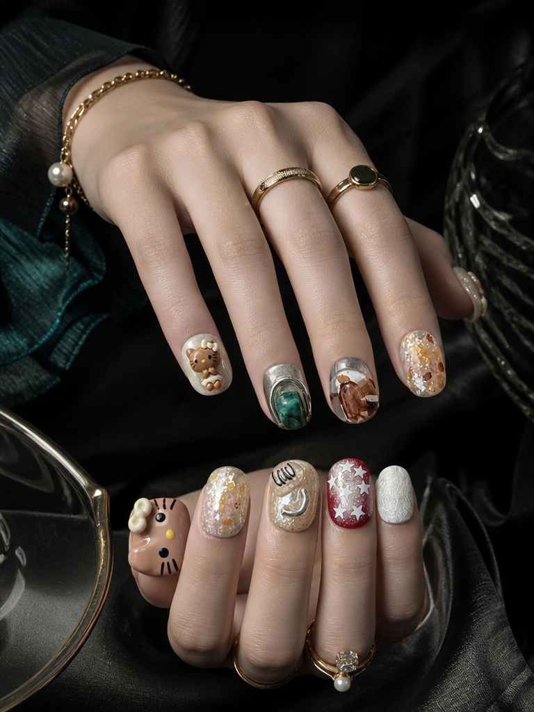 Kitty's Gilded Reverie | LUMlix Haute Nail
