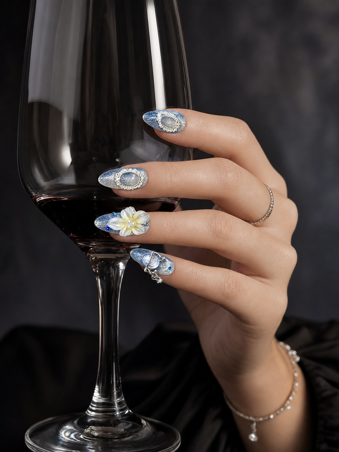 Azure Frost Bloom  | LUMlix Haute Nail