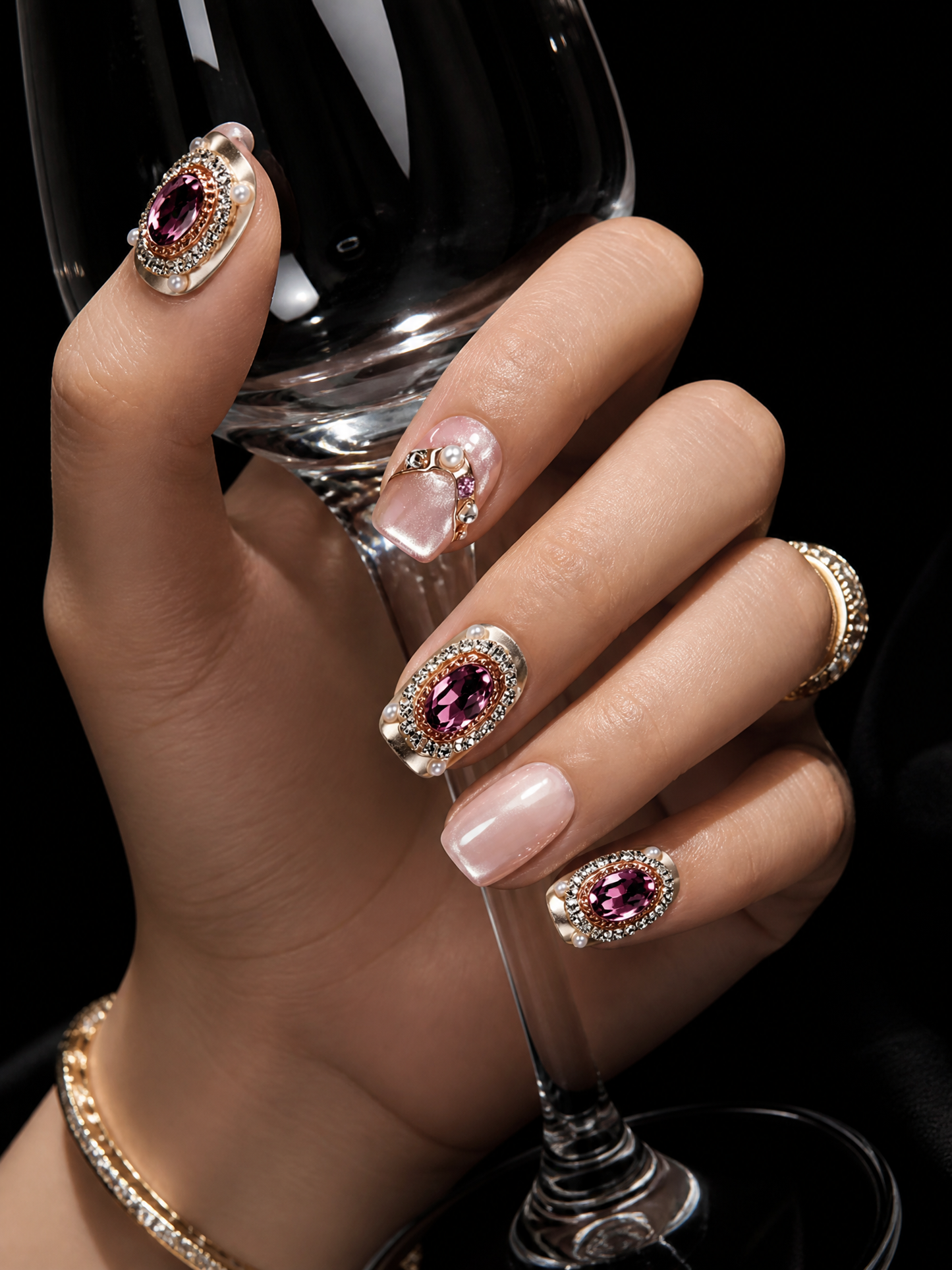 Aphrodite's Rosé Reverie | LUMlix Haute Nail