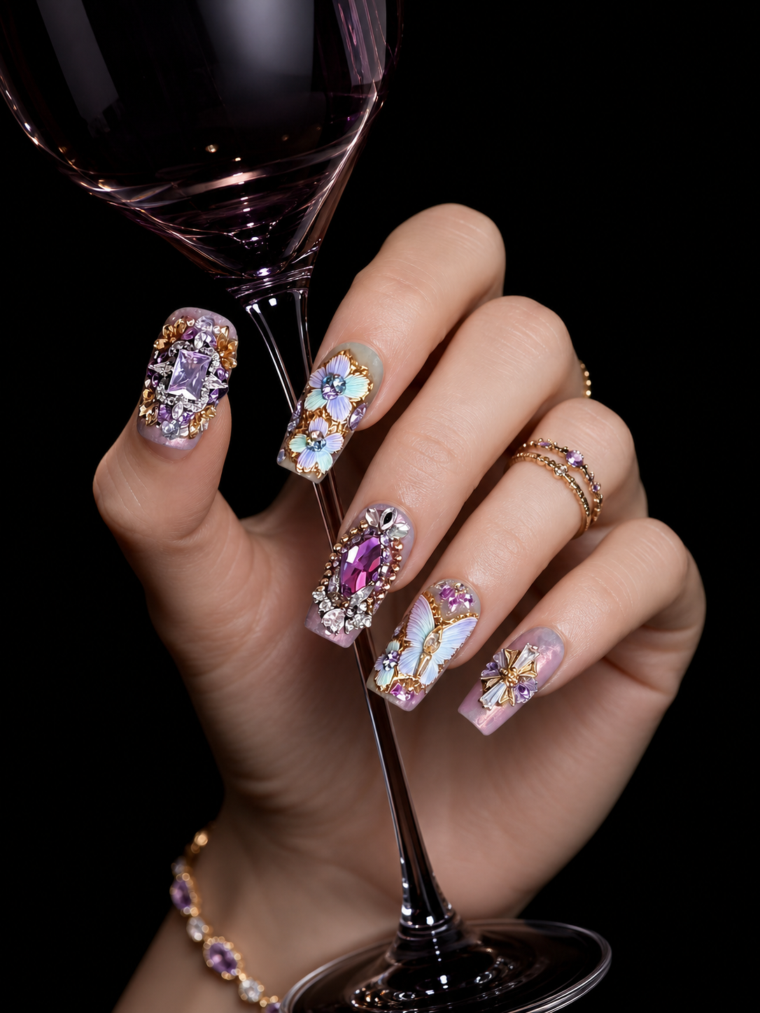 Iris's Gilded Reverie | LUMlix Haute Nail