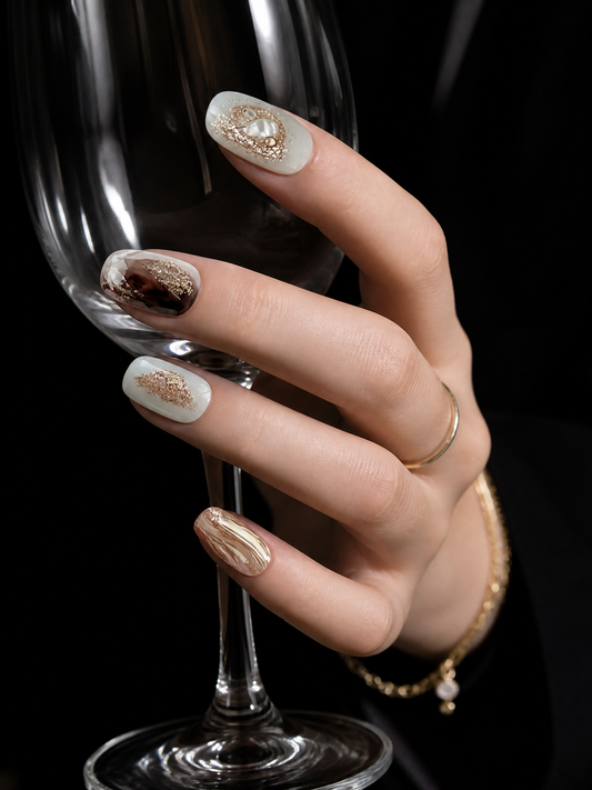 Amber Gilded Waves | LUMlix Haute Nail