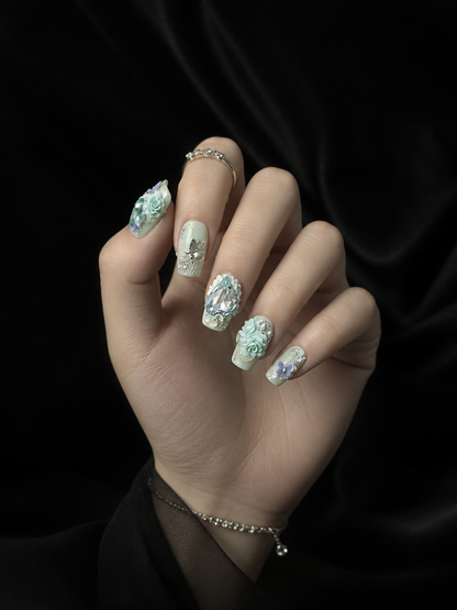 Mint Lavender Butterfly Garden | LUMlix Haute Nail