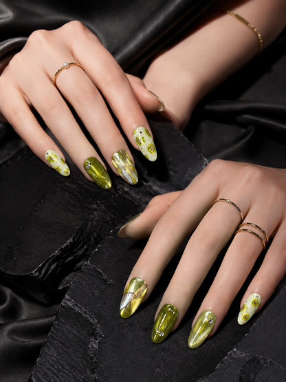 Verdant Gilded Muse | LUMlix Haute Nail
