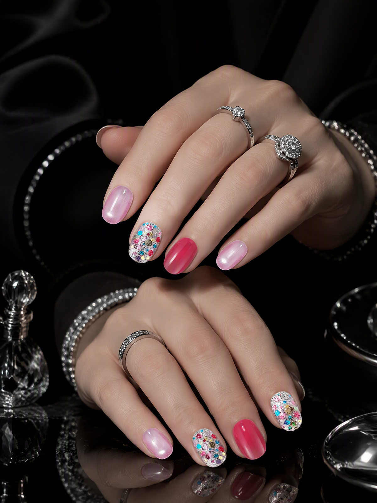 Rosé Mosaic | LUMlix Haute Nail
