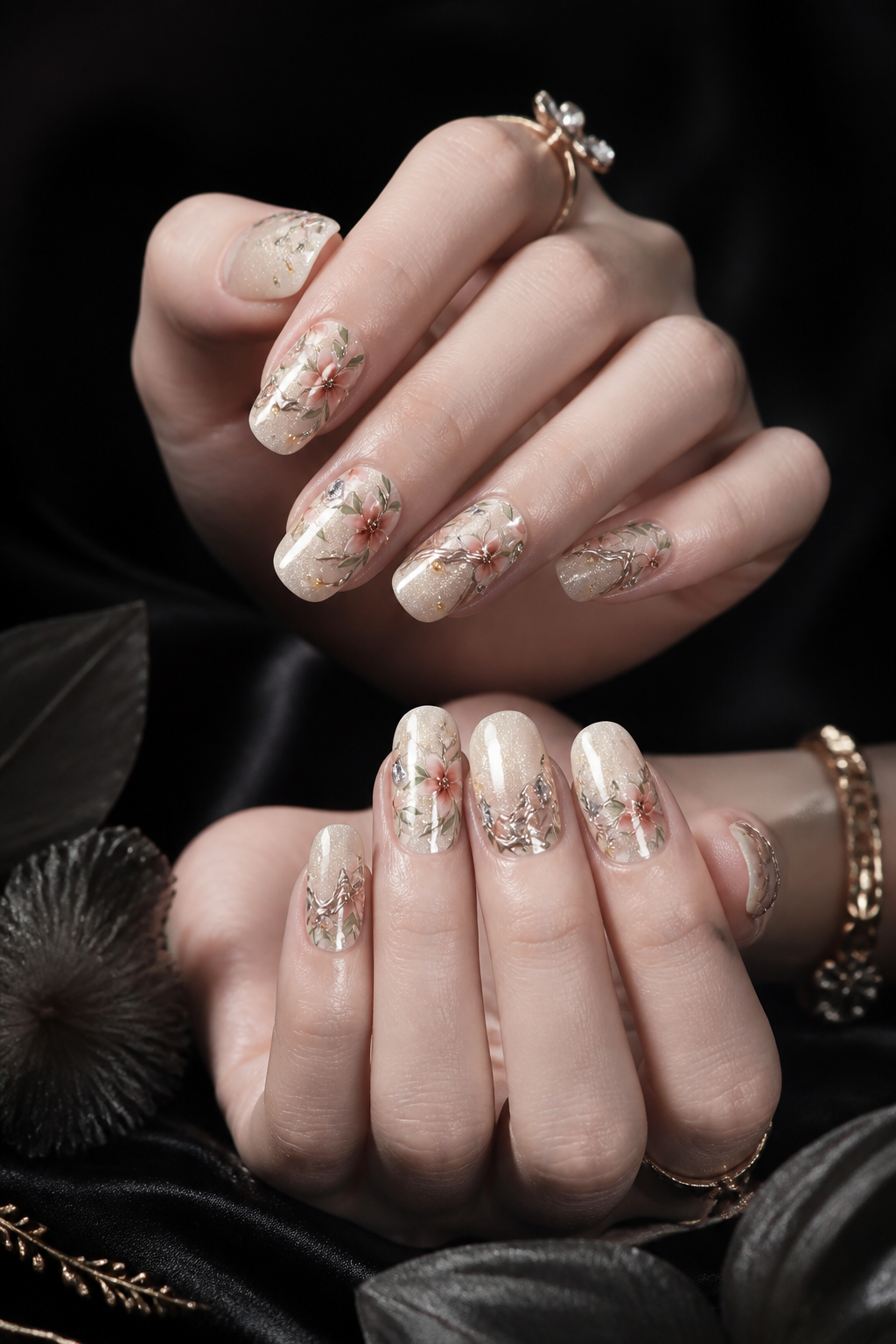 Flora's Gilded Reverie | LUMlix Haute Nail