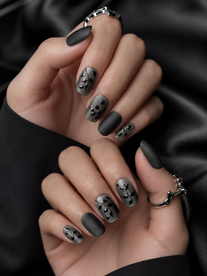 Nocturne Bloom & Shadow Vine  | LUMlix Haute Nail