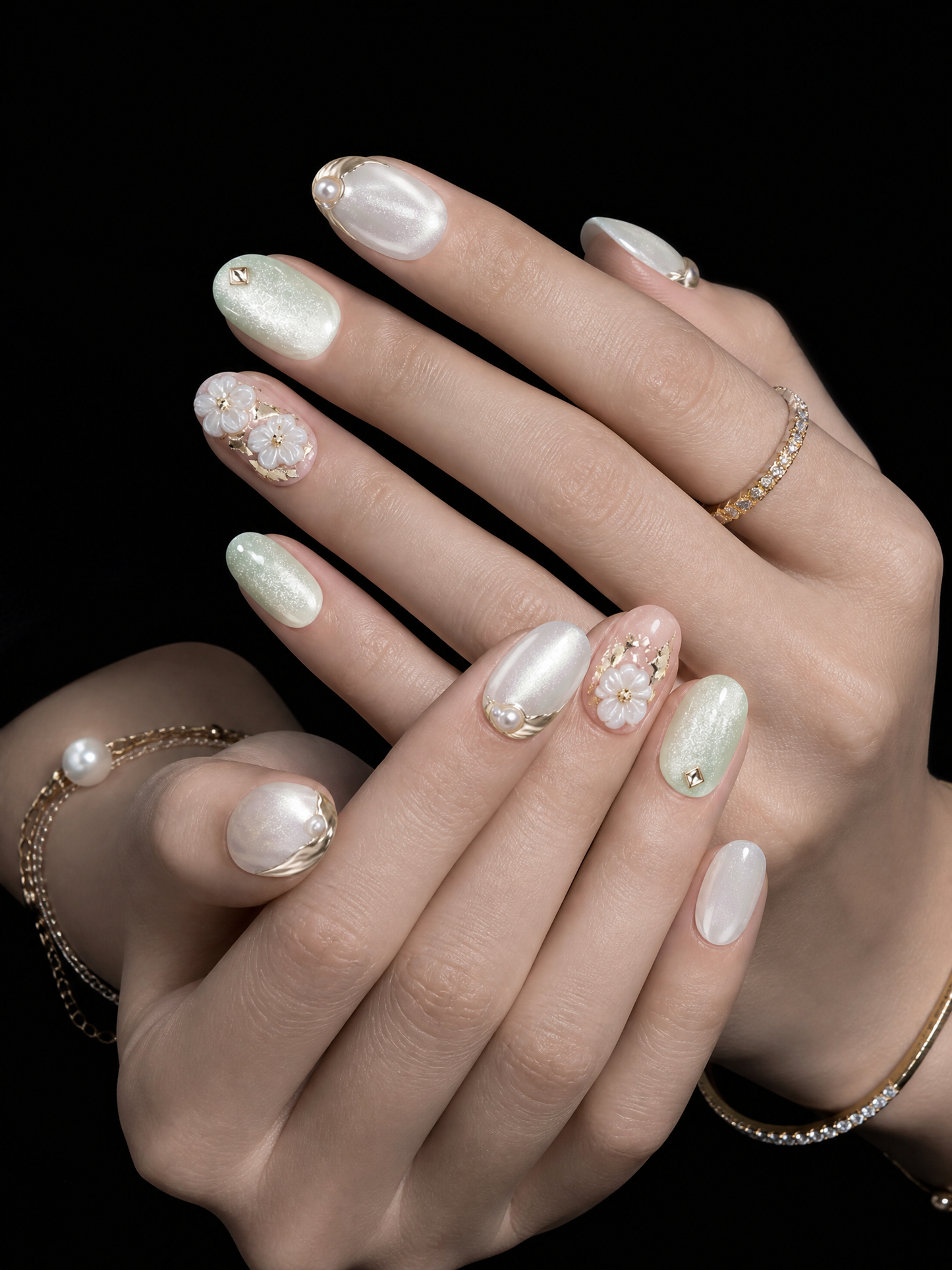 Ethereal Gilded Petals | LUMlix Haute Nail