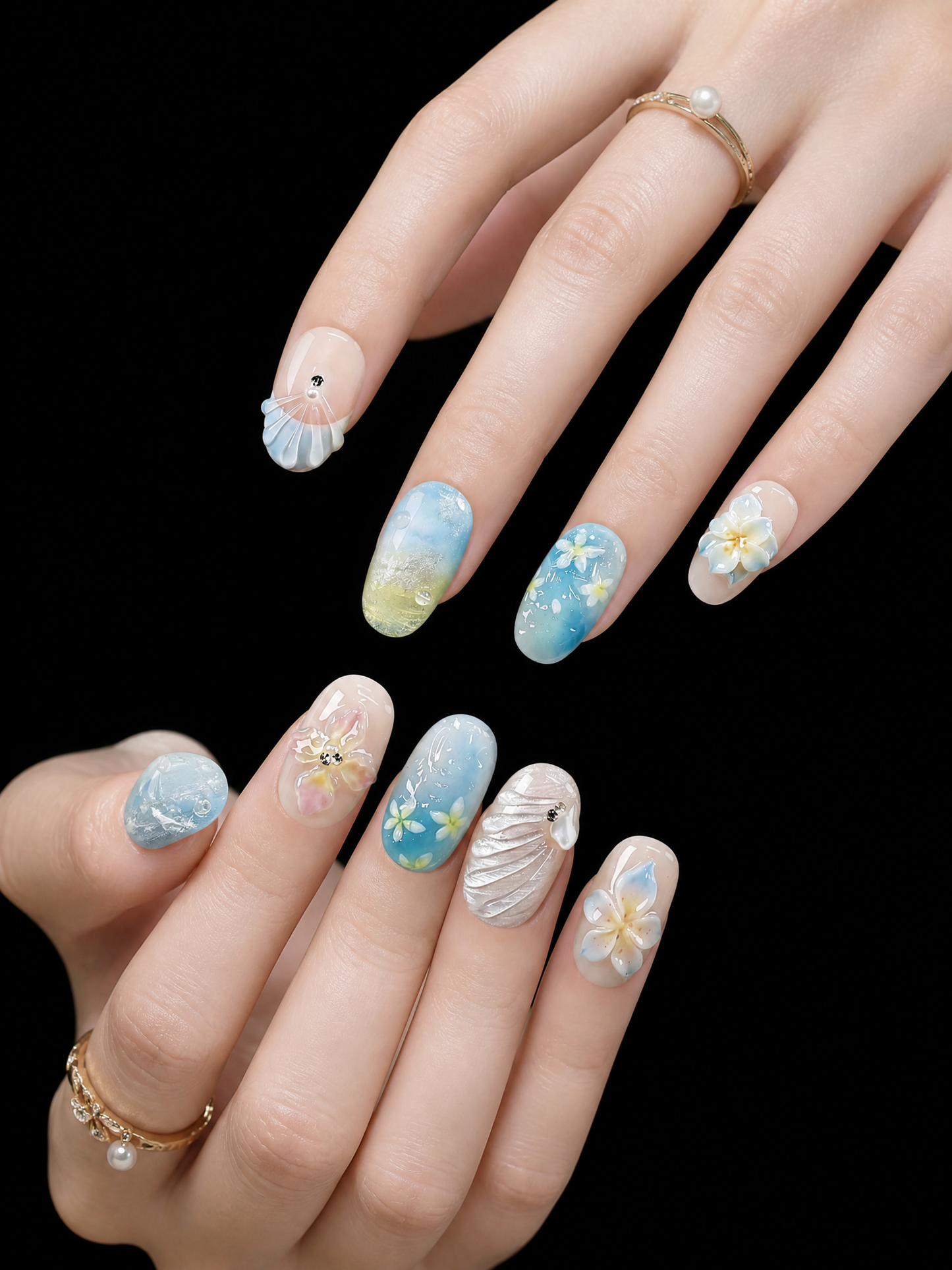 Tropical Lagoon Bloom | LUMlix Haute Nail