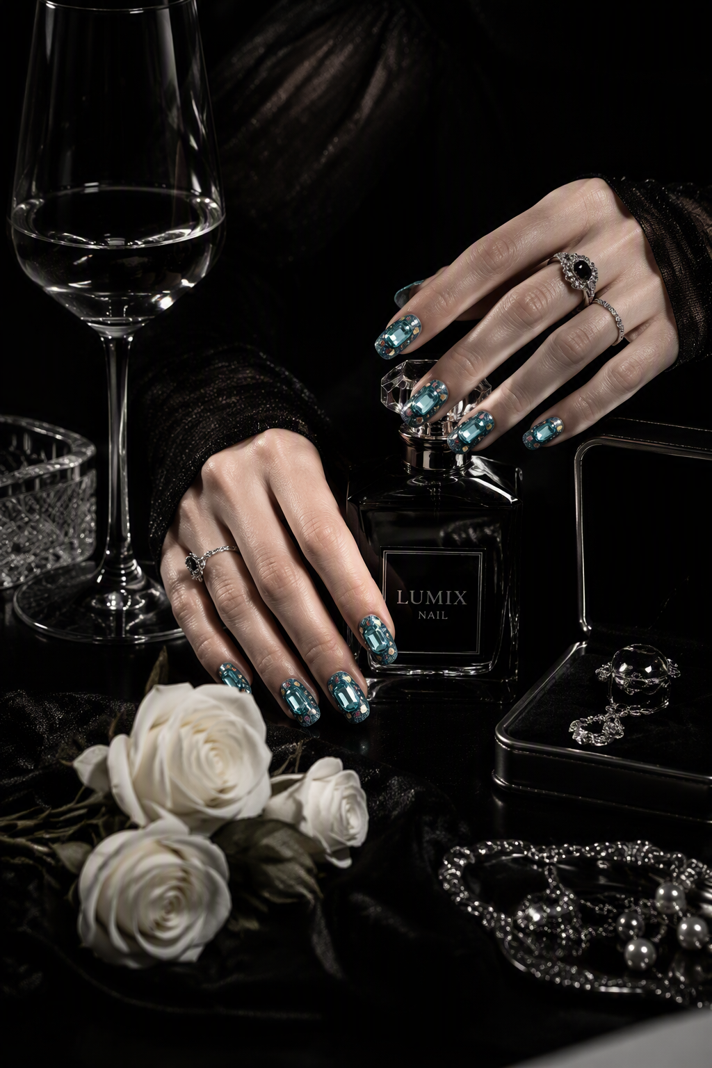 Deep‑Sea Aquamarine Shard | LUMlix Haute Nail
