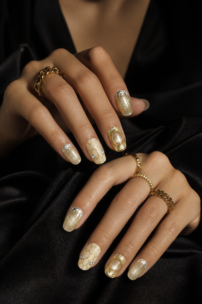 Gilded Serpent’s Whisper | LUMlix Haute Nail