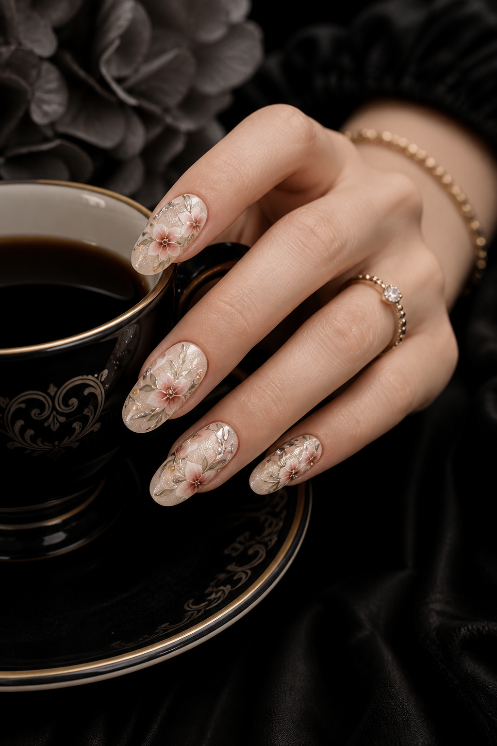 Flora's Gilded Reverie | LUMlix Haute Nail