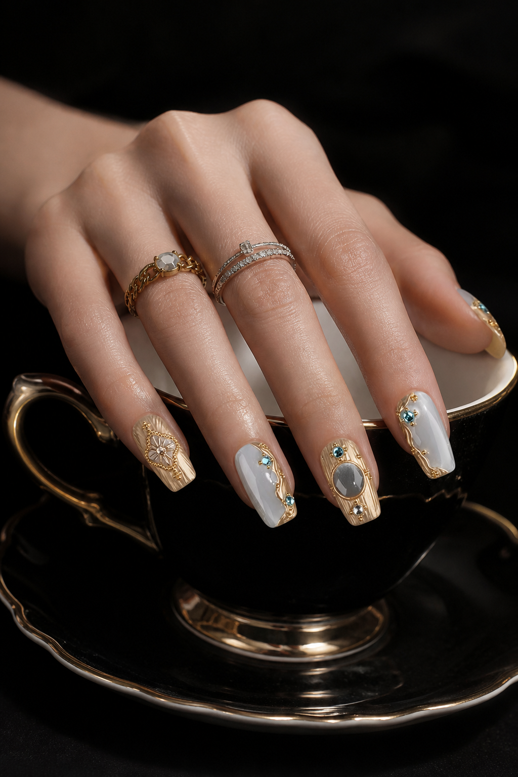 Athena’s Gilded Oracle | LUMlix Haute Nail