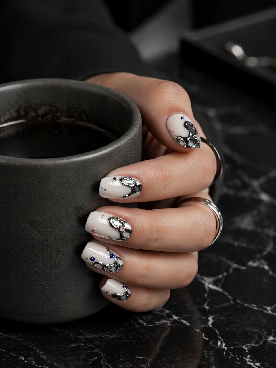 Liquid Chrome Phantom | LUMlix Haute Nail