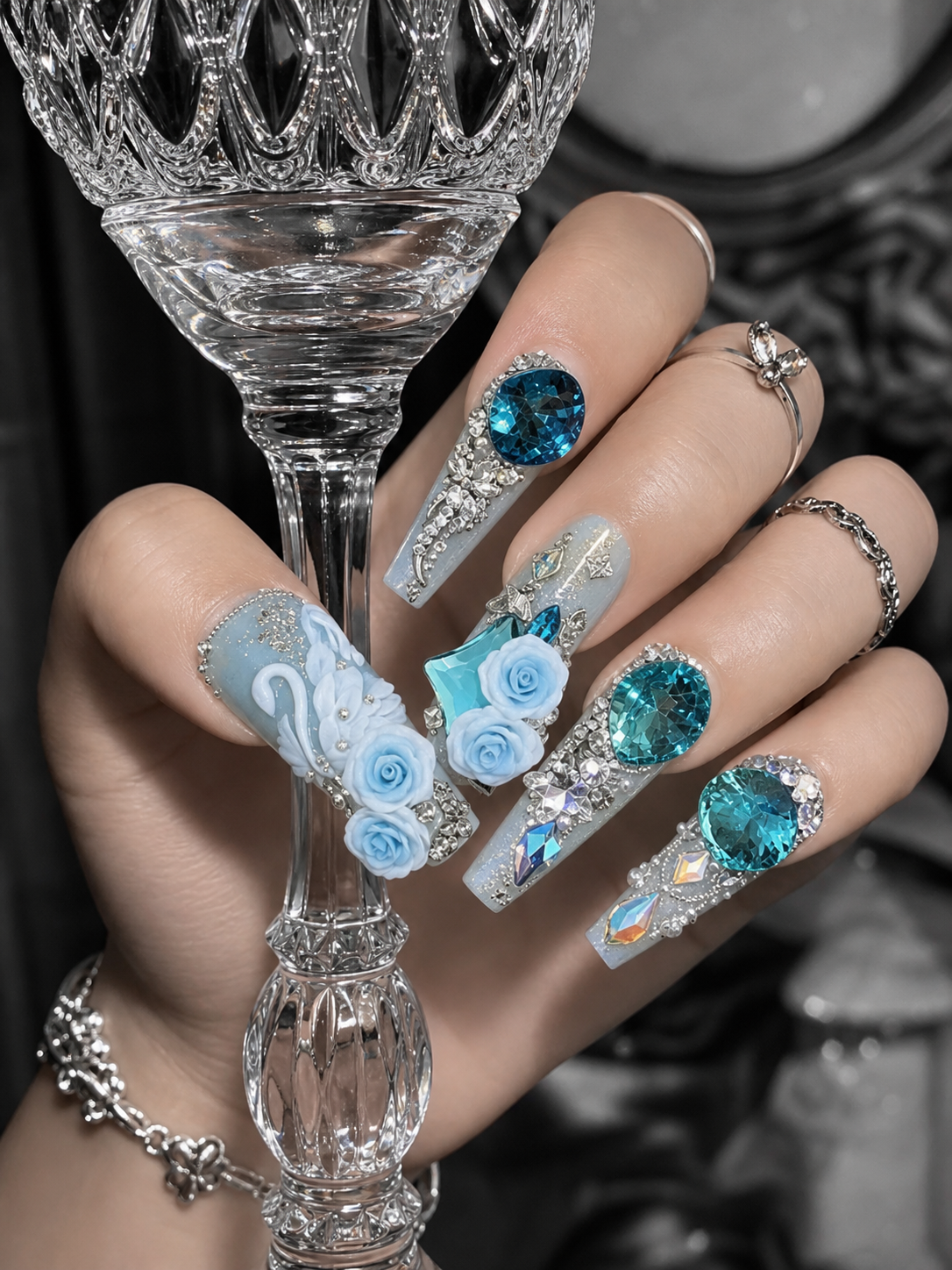 Azure Swan Serenade | LUMlix Haute Nail