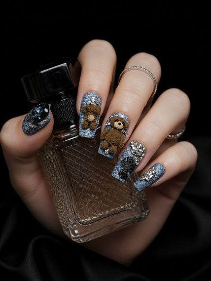 Denim Bear Royalty | LUMlix Haute Nail