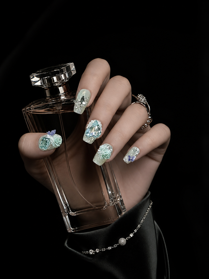 Mint Lavender Butterfly Garden | LUMlix Haute Nail