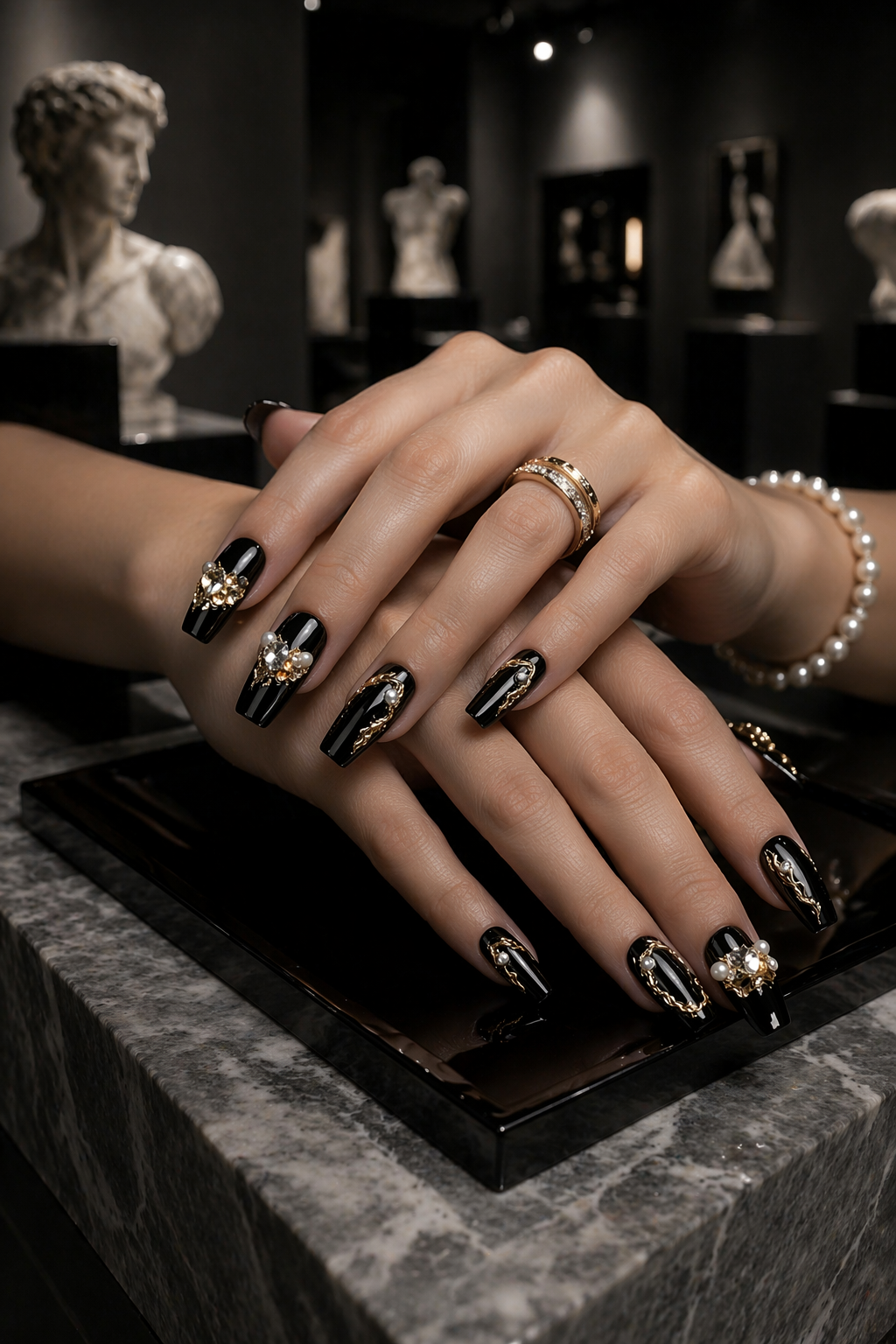 Midnight Gold Dynasty | LUMlix Haute Nail